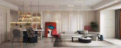 简欧客餐厅3D模型下载